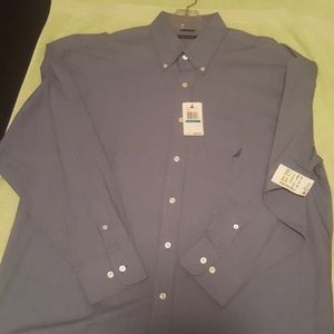 Nautica men's dress shirt blue XL nwt
